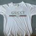 Gucci Tops | Authentic Gucci Print Logo T-Shirt Unisex Xxs Fits Like A Small | Color: White | Size: S