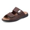 Pantolette RIEKER, Herren, Gr. 40, braun (dunkelbraun), Nubukleder, klassisch, Schuhe, Klettschuh, Sandale, Sommerschuh mit praktischem Klettverschluss, Topseller