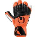 uhlsport Super Resist+ HN Semi-Negative Goalkeeper Gloves for Adults and Children, Soccer Football - Suitable for Any Surface - Fluo Orange/White/Black - Size 5.5