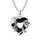 ECHOOY Skull Necklace Sterling Silver Rose Gothic Pendant Heart Necklace in Black Austrian Crystal Necklace Halloween Necklace Jewellery Gift for Women Men