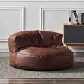 Bean Bag Chair Bean Bag Cover Luxury Single Lazy Sofa Cover Faux Suede Leather Bean Bag Sac Pouf Chair No Filler Beanbag Corner Seat Recliner Couch For Bedroom Living Room Garden