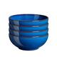 Denby - Imperial Blue Cereal Bowls Set of 4 - Dishwasher Microwave Safe Crockery 820ml 17cm - Royal Blue Ceramic Stoneware Tableware - Chip & Crack Resistant Coupe Soup Bowls