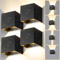CHENBEN Outdoor Wall Lights 12W Waterproof IP65 Aluminum Black Indoor Wall Lamp LED Outside Wall Lights Adjustable Beam 3000K Warm White for Garden Bedroom Living Room Aisle (4 Pack)