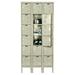 Hallowell Premium 6 Tier 3 Wide Locker Metal in White/Brown | 78 H x 36 W x 15 D in | Wayfair U3258-6A-PT