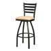 Regal Swivel Bar & Counter Stool Plastic/Acrylic/Metal in Yellow/Black | 43.5 H x 17 W x 17 D in | Wayfair 3516-24-Black-T27