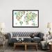 East Urban Home Floral World Map - Gallery Wall Print on Canvas Metal in Blue/Green/White | 40 H x 60 W in | Wayfair