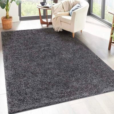 Hochflor-Teppich CARPET CITY "City Shaggy", grau (anthrazit), B:200cm H:30mm L:290cm, Polypropylen, Teppiche, Auch als Läufer, Langflor, Uni, Shaggy, flauschig-weich Image