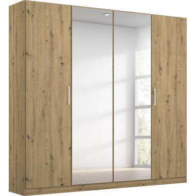 Drehtürenschrank RAUCH "Kleiderschrank Schrank Garderobe Wäscheschrank COSMO", braun (eiche artisan), B:181cm H:197cm T:54cm, Holzwerkstoff, Schränke, mit zusätzlichen Einlegeböden, Metallgriffe in Weiß MADE IN GERMANY Image