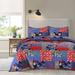 Ruvanti Patchwork Floral Reversible Quilt Set 100% Cotton 3 Piece Lightweight Comforter Bedding Set Cotton in Red/Blue/White | Twin | Wayfair