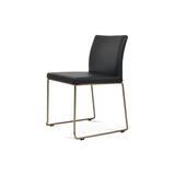 sohoConcept Aria Stackable Chair in Upholstered/Genuine Leather in Yellow | 31 H x 17 W x 21 D in | Wayfair DC2020S-BR-21