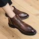 Bottes en cuir formelles pour hommes chaussures Oxfords botte d'affaires habillée bottines