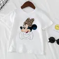 T-shirt imprimé Disney Minnie Mouse pour fille vêtement blanc à manches courtes pour enfant de 1 à