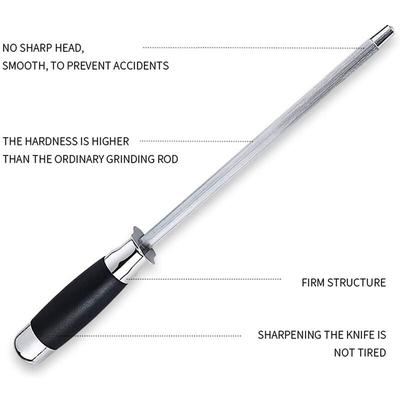 Longziming - Diamant-Messerschärfer – Wetzstab aus Haushaltsstahl – geeignet für alle Arten von