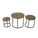 Iron & Wood Round Nesting End Tables Furniture Home Decor (Set Of 3) - 18.25 X 20.5 X 20.5 inches