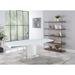 Somette Contemporary Extendable White Glass Dining Table