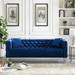 3 Seats Sofa Modern Velvet Padded Sofa Tufted Back Couch, 2 Pillows Included