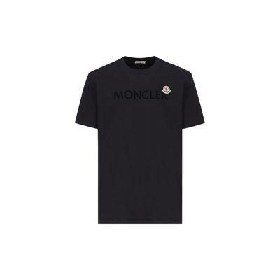 Collar Logo T-shirt - Black - Moncler T-Shirts