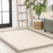 Black 60 x 35 x 0.25 in Area Rug - Breakwater Bay Clap Back Classic Diamond Border Indoor/Outdoor Cream/Rug | 60 H x 35 W x 0.25 D in | Wayfair