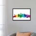 East Urban Home Rainbow Skyline Series: New York City, New York, USA II Painting Print on Wrapped Canvas in Blue/Green/Pink | 18 H x 26 W in | Wayfair