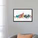 East Urban Home Rainbow Splash Skyline Series: Indianapolis, Indiana, USA Painting Print on Wrapped Canvas in Blue/Green/Pink | Wayfair