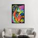 Wrought Studio™ What You Looking at Graphic Art on Wrapped Canvas in Blue/Orange/Red | 60 H x 40 W x 1.5 D in | Wayfair