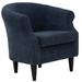 Barrel Chair - Lark Manor™ Adea Polyester Barrel Chair Polyester in Black/Brown | 32 H x 31.5 W x 27.5 D in | Wayfair