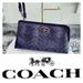 Coach Bags | Coach Black & Gray Coated Canvas Signature Corner Zip Slim Wallet Wristlet | Color: Black | Size: Os