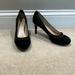 Nine West Shoes | Black Heels That Are A Velvety/Suede Material | Color: Black | Size: 9.5