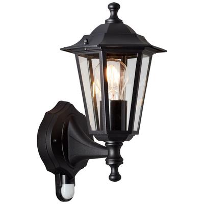 BRILLIANT Außen-Wandleuchte "Carleen", schwarz, H: 37,5cm, Lampen, mit Bewegungsmelder - Haustürbeleuchtung - 38x17cm - E27 Fassung Image