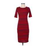 Lands' End Casual Dress - Sheath: Red Color Block Dresses - Women's Size X-Small