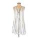 Newbury Kustom Casual Dress - A-Line Square Sleeveless: White Print Dresses - Women's Size Small