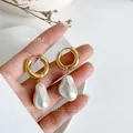Design de mode rétro bague en perles baroques boucles d'oreilles pendantes boucles d'oreilles