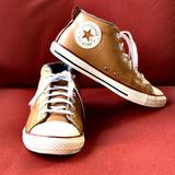 Converse Shoes | "Converse, All Star" Leather, Mid Top, Jr Size 5 (7, Womens) | Color: Tan | Size: Jr.= 5, Women's= 7