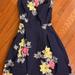 Lilly Pulitzer Dresses | Navy Blue Lilly Pulitzer Floral Dress, Size 0. Smocked In The Back. | Color: Blue/Pink | Size: 0