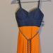 Jessica Simpson Dresses | Jessica Simpson Side Car Bustier Dress Size S Orange Pop | Color: Blue/Orange | Size: S