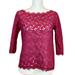 Anthropologie Tops | Anthropologie Weston Wear Fuschia Lace 3/4 Blouse | Color: Pink | Size: S
