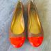 Kate Spade Shoes | Kate Spade Leather Ballet Flats, Tumbled Calf/Patent Orange, With Box, Size 6.5 | Color: Brown/Orange | Size: 6.5