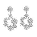 Anthropologie Jewelry | Anthro Festive Silver Snowflakes Floral Earrings Holiday Season | Color: Silver/White | Size: Various