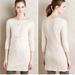 Anthropologie Sweaters | Anthropologie Moth Cream Ribbed Sweater Dress/Tunic | Large | Color: Cream/Gray | Size: L