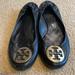 Tory Burch Shoes | Leather Tory Riva Flats 9.5 | Color: Black | Size: 9.5