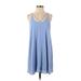 Blue Rain Casual Dress - A-Line Scoop Neck Sleeveless: Blue Solid Dresses - Women's Size Small