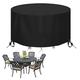 Moistu Round Patio Table Cover - Heavy Duty 600D Garden Furniture Covers Waterproof - Outdoor Rattan Table and Chair Set Protector Windproof Anti-UV Rip Proof, Ø230 x 100cm, Black