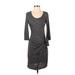 Max Studio Casual Dress - Wrap: Black Marled Dresses - Women's Size X-Small