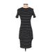 H&M Casual Dress - Bodycon: Black Stripes Dresses - Women's Size X-Small