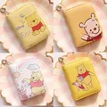 Disney-Portefeuille court unisexe Winnie l'ourson petit sac à main mignon mini sac à main en cuir