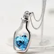 Colliers pendentif bouteille de souhait pour femmes tour de cou coeur en cristal bijoux pour