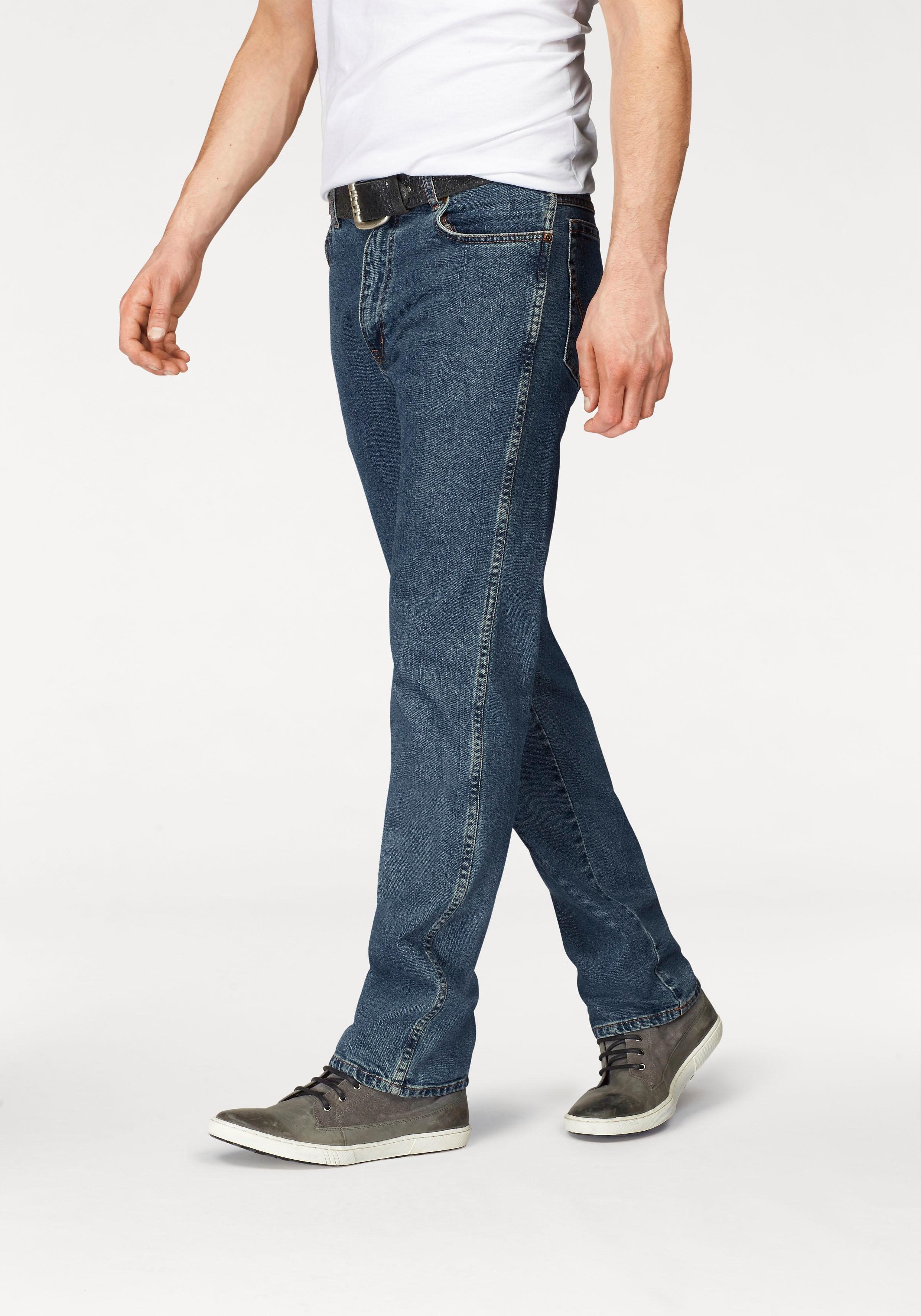 Stretch-Jeans WRANGLER "Durable", Herren, Gr. 30, Länge 30, blau (stonewash), Denim/Jeans, Obermaterial: 99% Baumwolle, 1% Elasthan, gerade lang, Jeans
