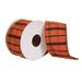 Vickerman 695098 - 2.5"x10yd Orange Dupion Plaid Ribbon (QR224107) Plaid Patterned Christmas Ribbons