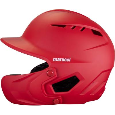 Marucci Duravent Senior Batting Helmet with Jaw Guard Red