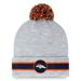 Men's Fanatics Branded Heather Gray Denver Broncos Cuffed Knit Hat with Pom